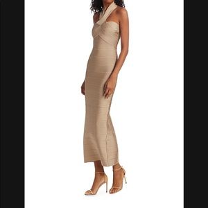 Herve Leger Halter Midi Dress